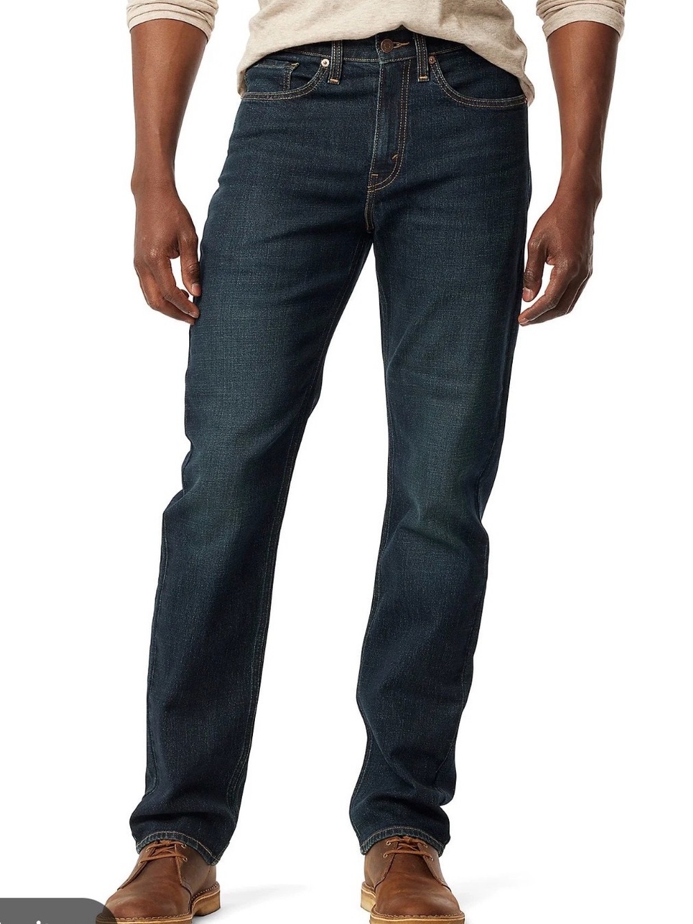 Signature by Levi Strauss Men's Dark Blue Straight Jeans